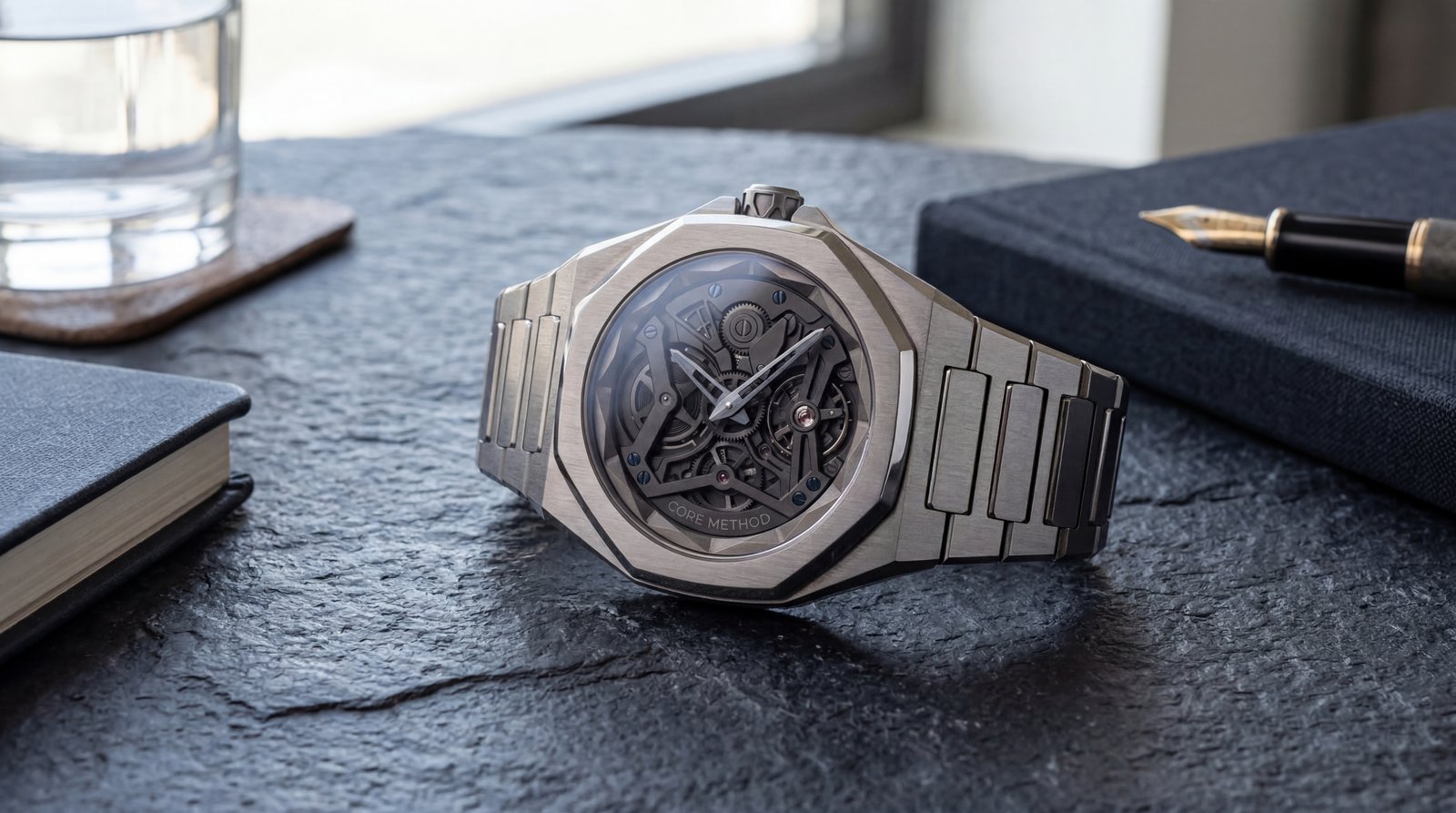 Core Method Watch, crown profile showing precision finishing