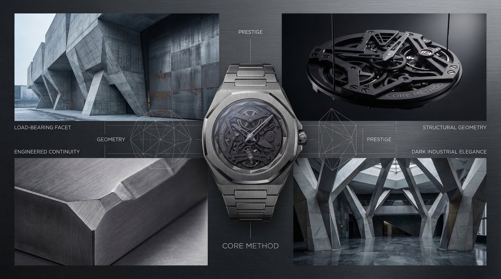 Core Method Watch, full wrist shot in cinematic lighting